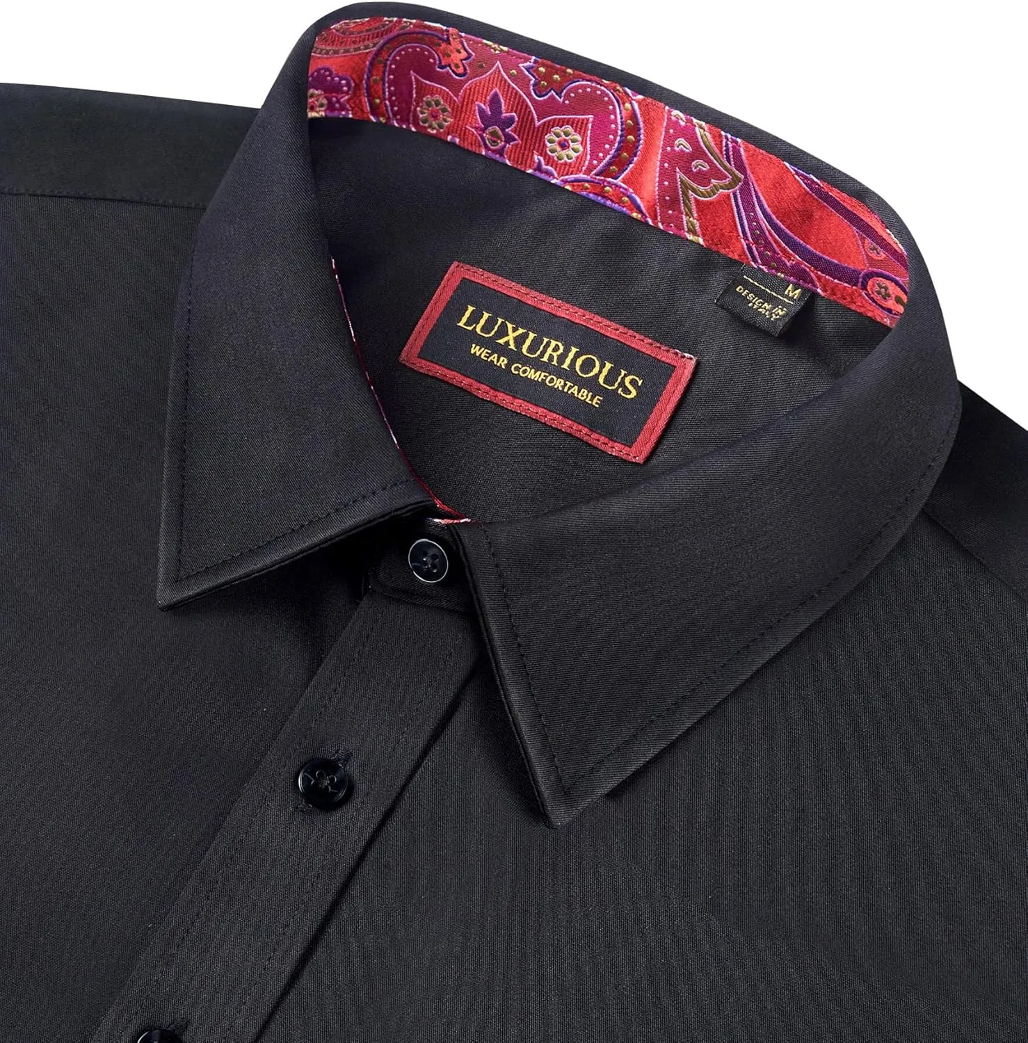 Mens Dress Shirts Long Sleeve Dress Shirts for Men Inner Contrast Button Down Casual Shirts for Men Big and Tall