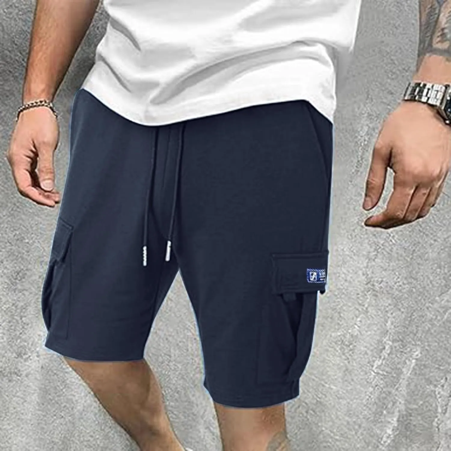 Men's Linen Shorts Mens White Dress Summer Casual Wear Cargo Elastic Waist Men for Woodland Camouflag SweatShorts