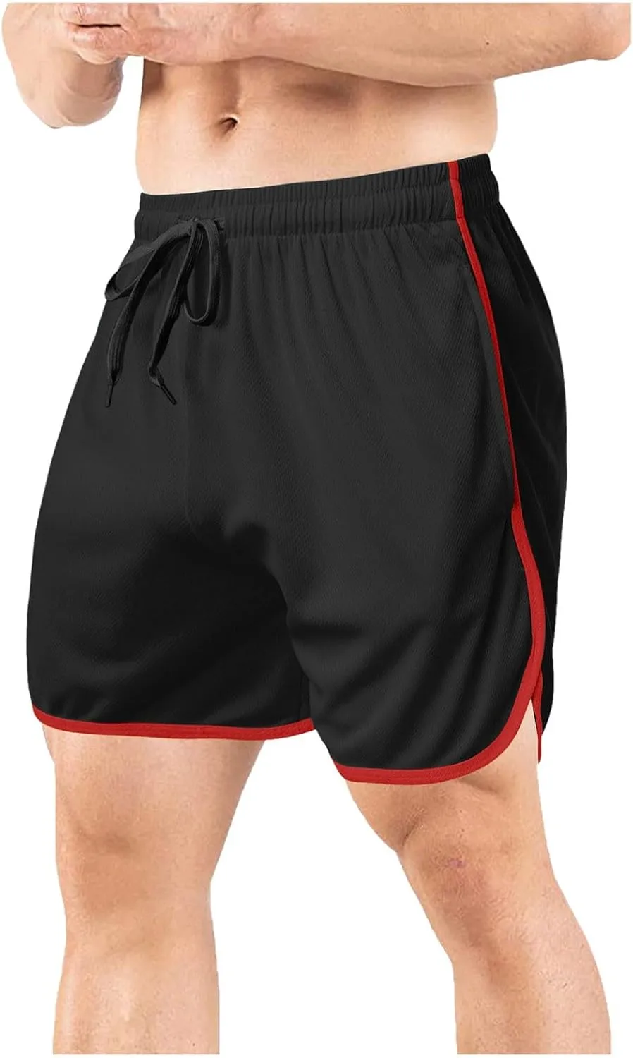 Men's Mesh Gym Shorts with Pockets Performance for Workouts Basketball Shorts Casual Elastic Running Shorts
