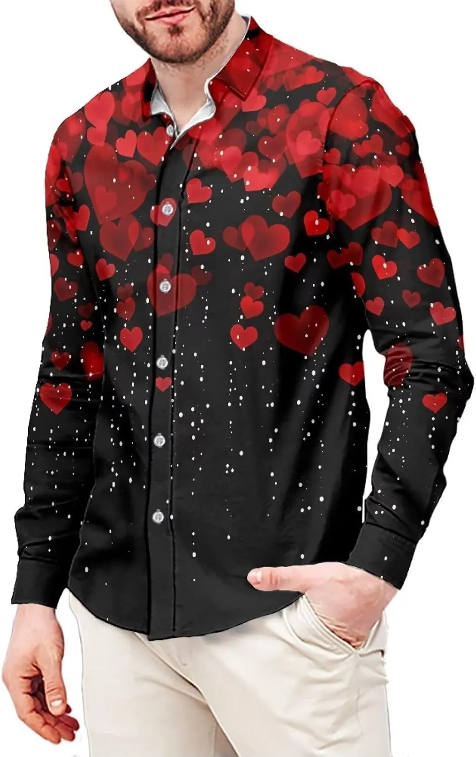 Men's Muscle Fit Dress Shirts Wrinkle-Free Long Sleeve Casual Button Down Shirts