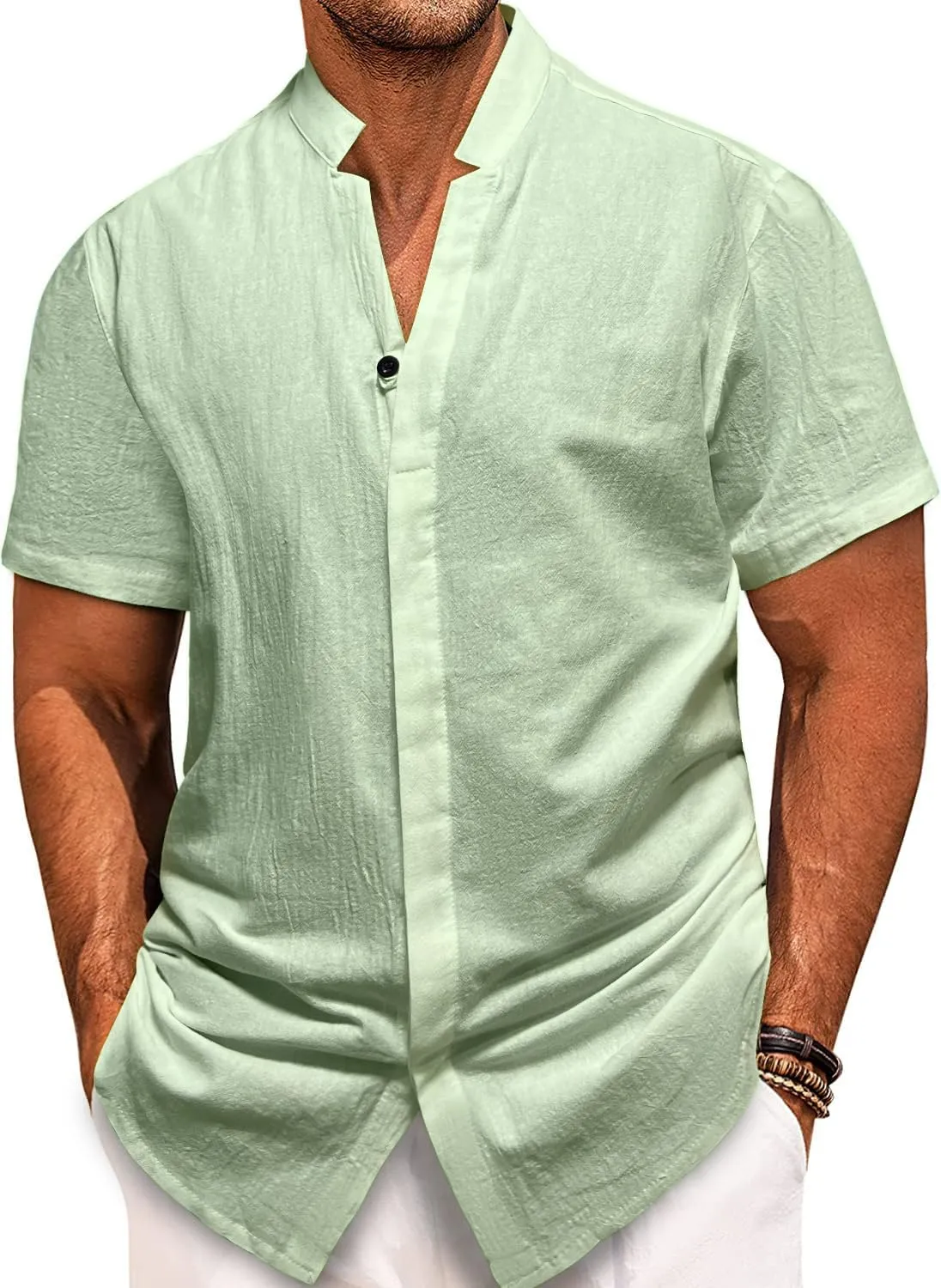 Mens Short Sleeve Shirts Casual Shirts Mens Button Down Short Sleeve Shirt V Neck Shirts Men Beach Summer Shirt