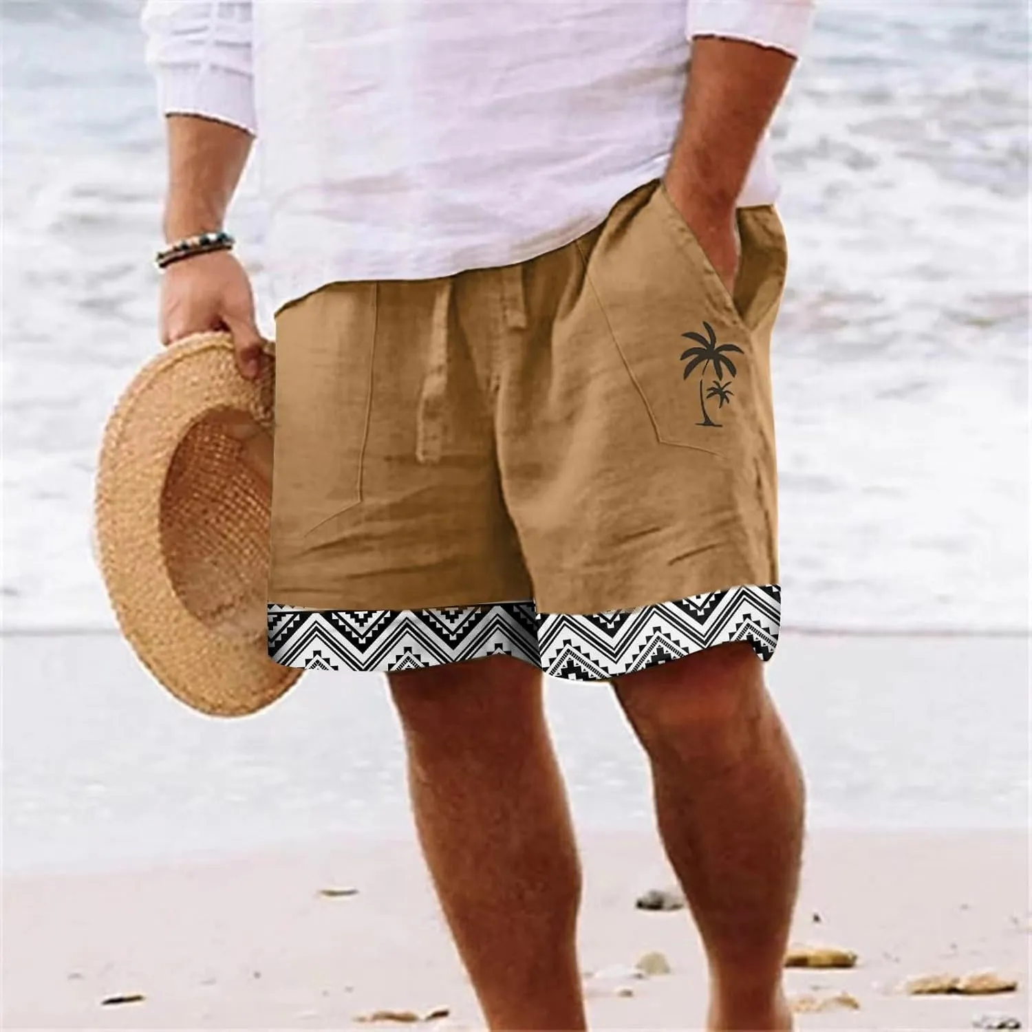 Mens Shorts Shorts Men's Solid Cotton Summer Fashionable Men's Pants Mens Clothes Mens 5 Inch Mesh Shorts Men Shorts