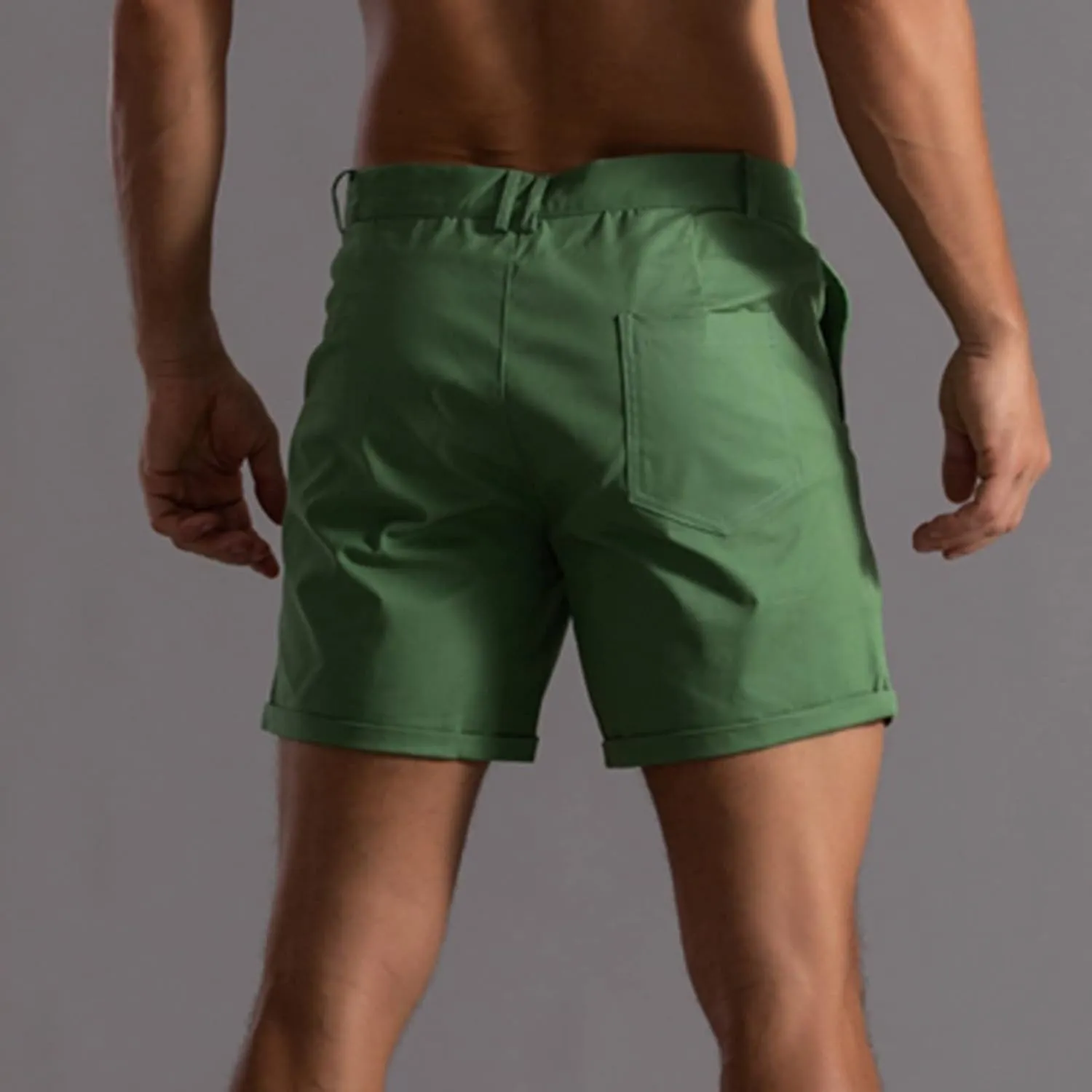 Men's Shorts Slim Fit Flat Front Stretch Casual Short Shorts Outdoor Athletic Workout Running Activewear Pants