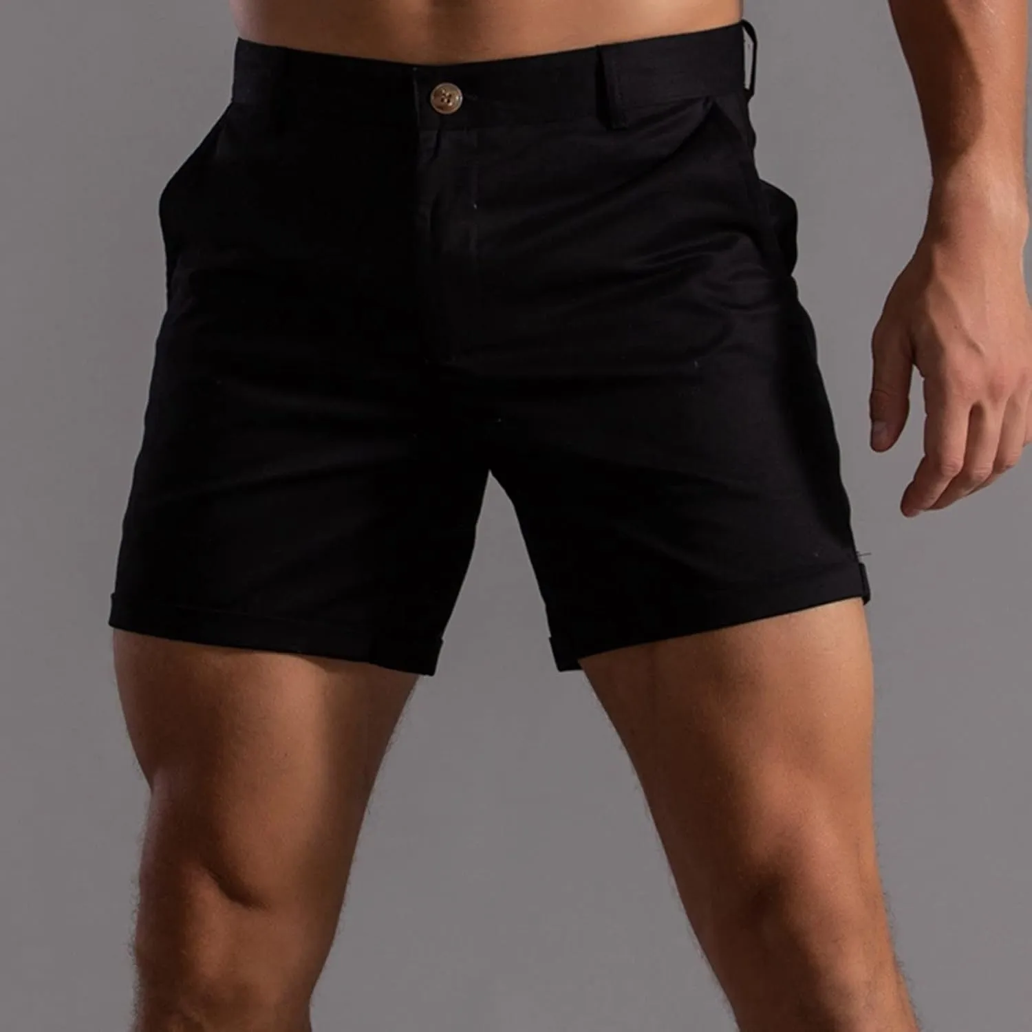 Men's Shorts Slim Fit Flat Front Stretch Casual Short Shorts Outdoor Athletic Workout Running Activewear Pants