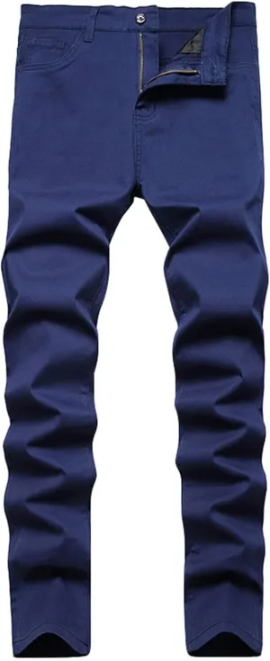 Mens Skinny Dress Pants Straight Leg Slim Fit Stretchy Solid Classic Chino Pants Outdoor Business Golf Casual Pants