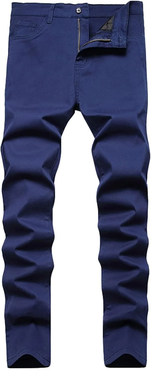 Mens Skinny Dress Pants Straight Leg Slim Fit Stretchy Solid Classic Chino Pants Outdoor Business Golf Casual Pants