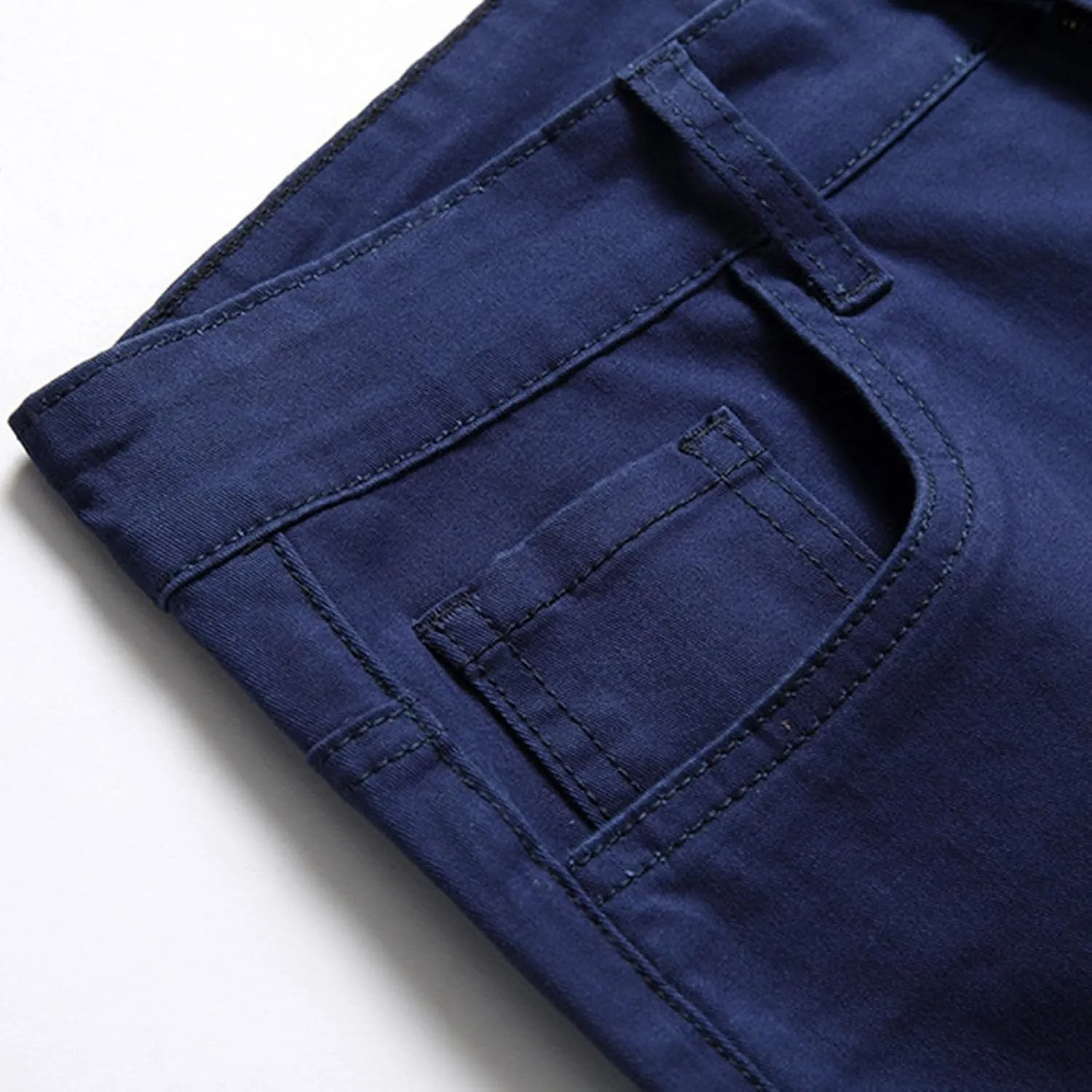 Mens Skinny Dress Pants Straight Leg Slim Fit Stretchy Solid Classic Chino Pants Outdoor Business Golf Casual Pants
