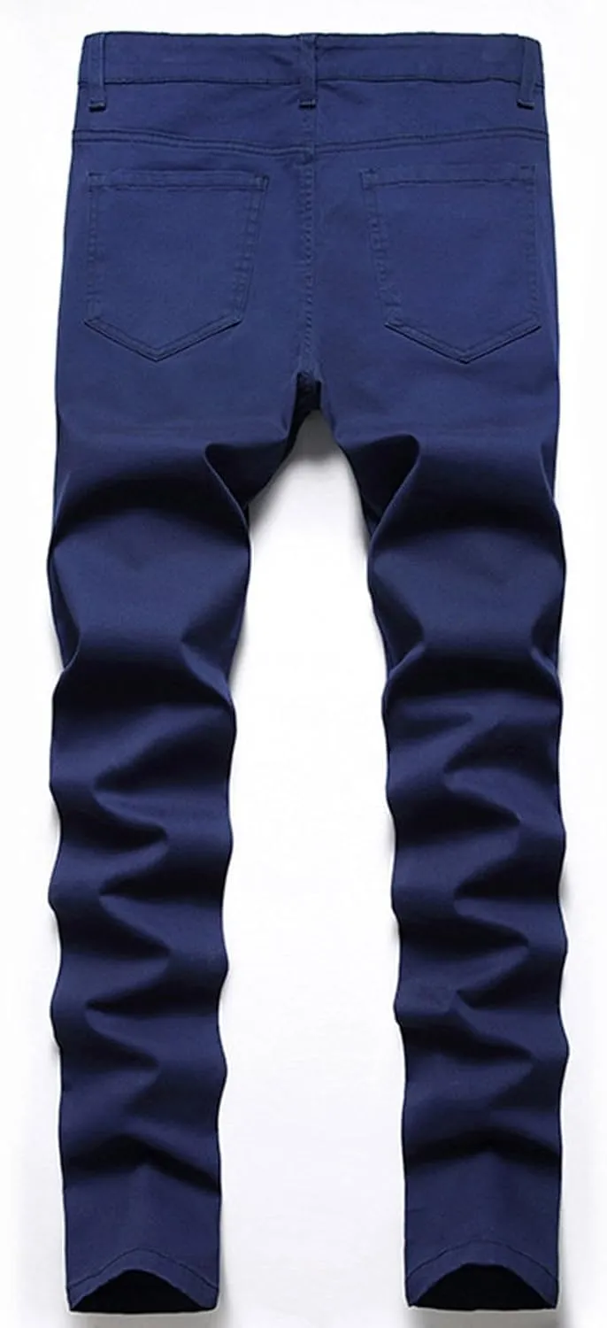 Mens Skinny Dress Pants Straight Leg Slim Fit Stretchy Solid Classic Chino Pants Outdoor Business Golf Casual Pants