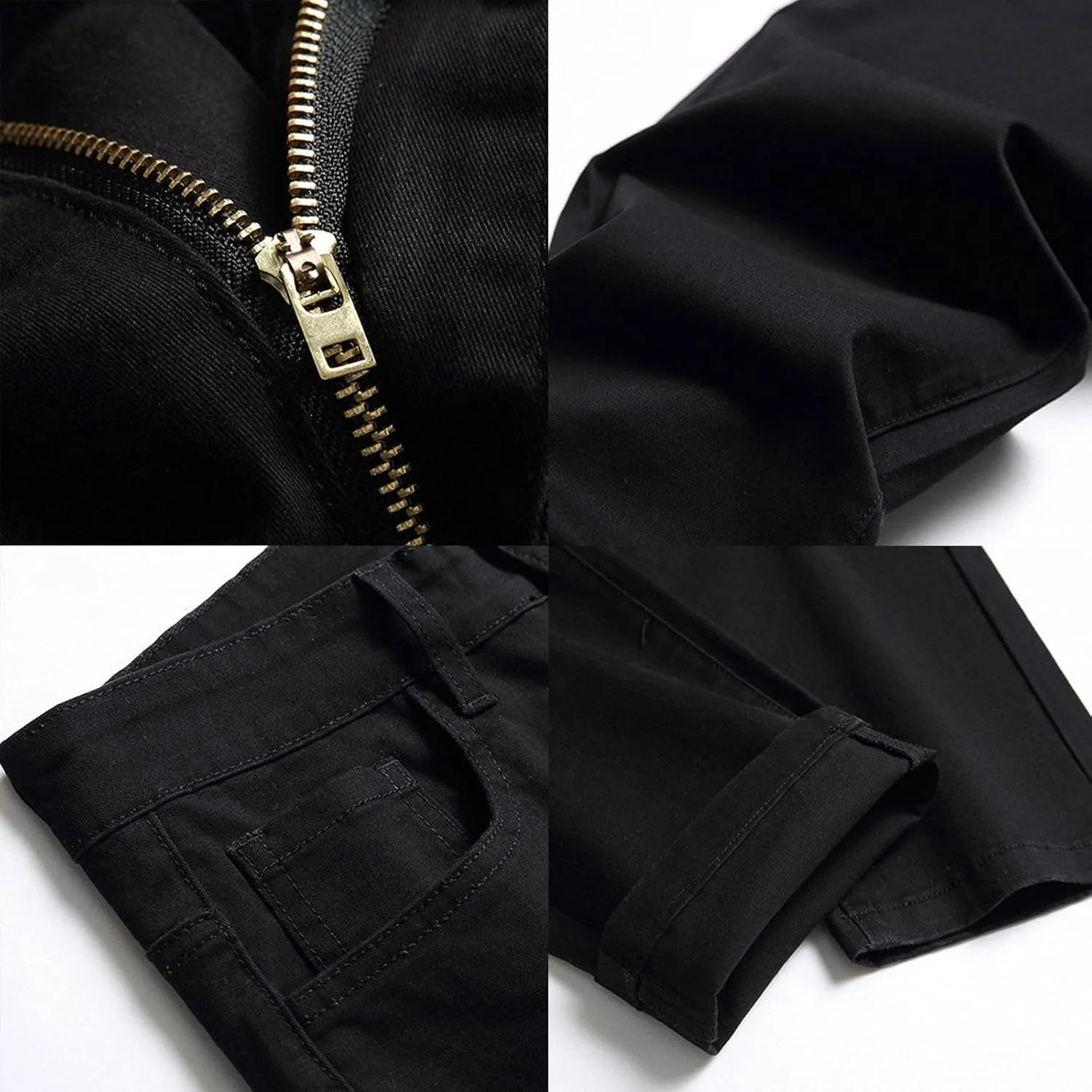 Mens Skinny Dress Pants Straight Leg Slim Fit Stretchy Solid Classic Chino Pants Outdoor Business Golf Casual Pants