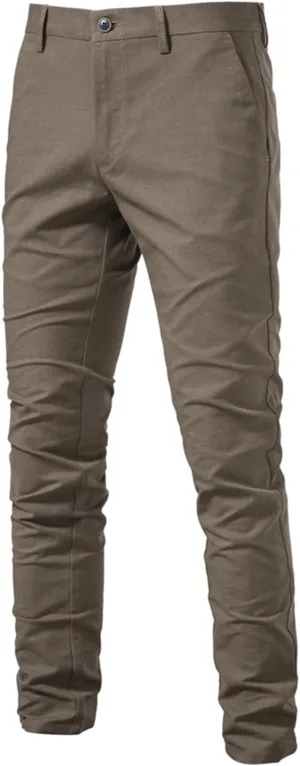Men's Skinny-Fit Casual Stretch Chino Pant Classic Fit Flat Front Dress Pants Slim Fit Slacks Tapered Trousers