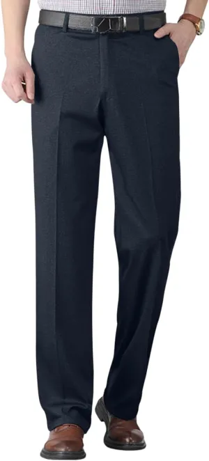Mens Slim Fit Dress Pants Premium Comfy Classic Fit Flat Front Hidden Waistband Pant (Regular and Big & Tall Sizes)