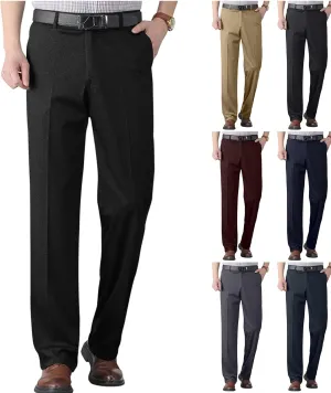 Mens Slim Fit Dress Pants Premium Comfy Classic Fit Flat Front Hidden Waistband Pant (Regular and Big & Tall Sizes)