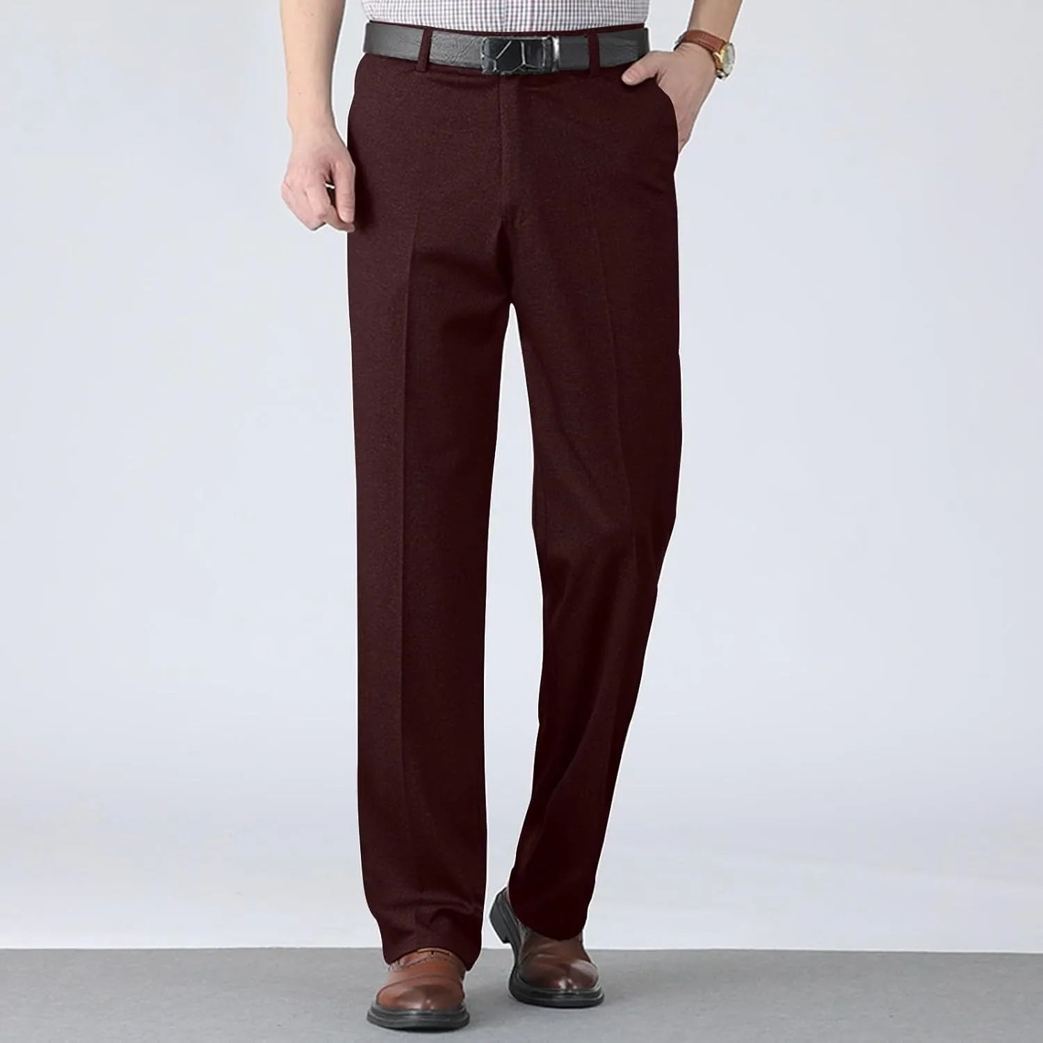 Mens Slim Fit Dress Pants Premium Comfy Classic Fit Flat Front Hidden Waistband Pant (Regular and Big & Tall Sizes)