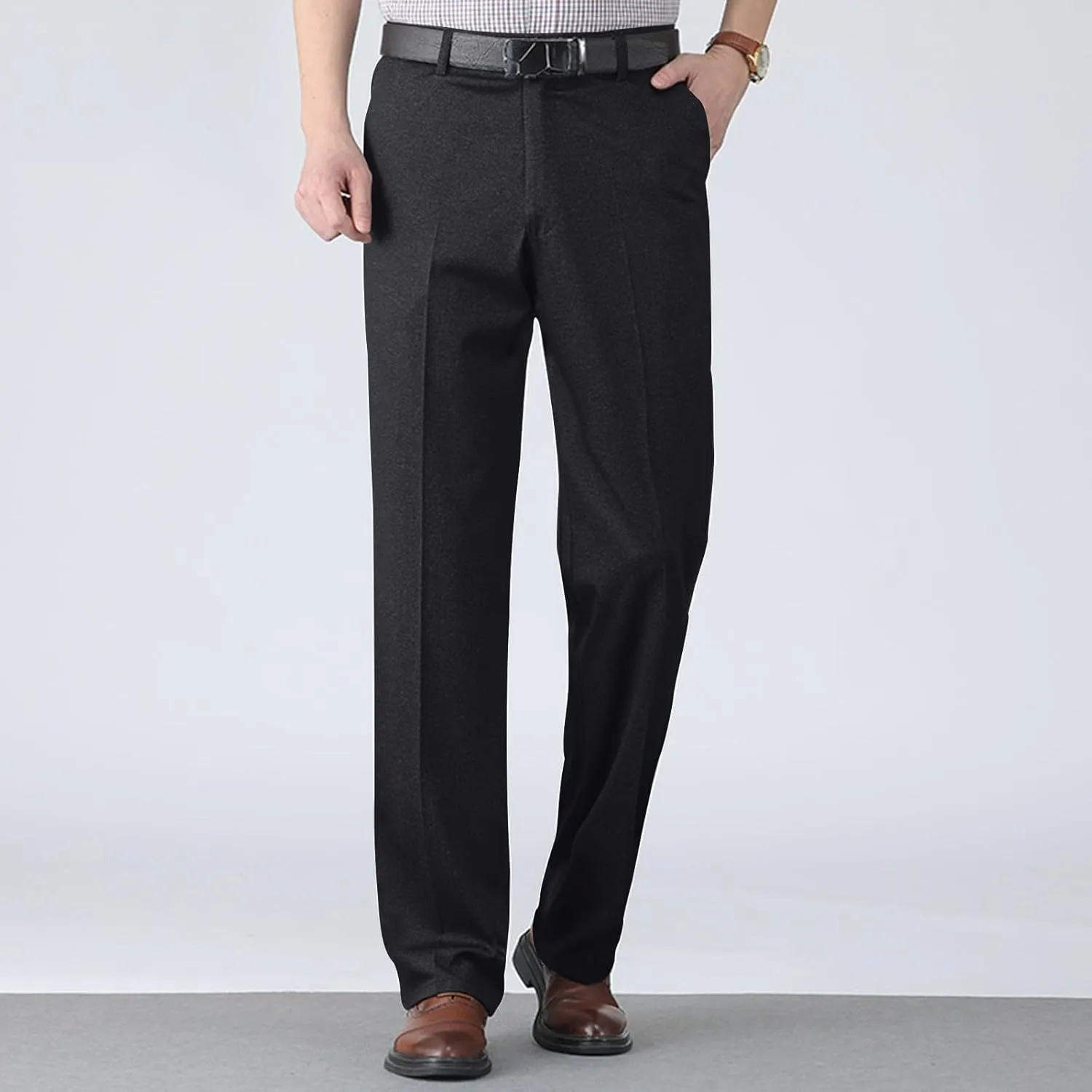Mens Slim Fit Dress Pants Premium Comfy Classic Fit Flat Front Hidden Waistband Pant (Regular and Big & Tall Sizes)