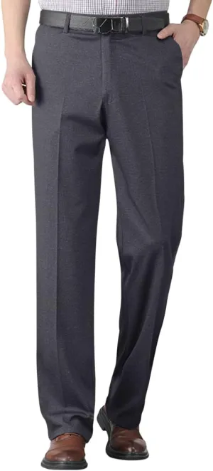 Mens Slim Fit Dress Pants Premium Comfy Classic Fit Flat Front Hidden Waistband Pant (Regular and Big & Tall Sizes)
