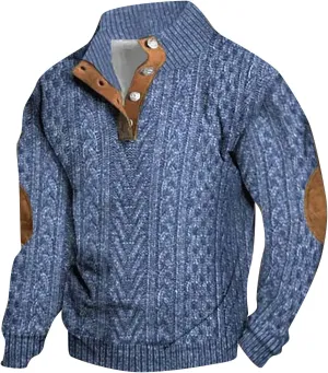 Mens Sweater Fall And Winter Casual Long Sleeved Zipper Shaker Warm Long Sleeved Sweater Tops Men'S Stand Up Collar