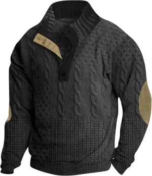 Mens Sweater Fall And Winter Casual Long Sleeved Zipper Shaker Warm Long Sleeved Sweater Tops Men'S Stand Up Collar