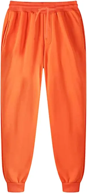 Mens Sweatpants Joggers Pants Man Heavyweight Fleece Cargo Sweatpants Elastic Waist Drawstring Straight Leg Athletic