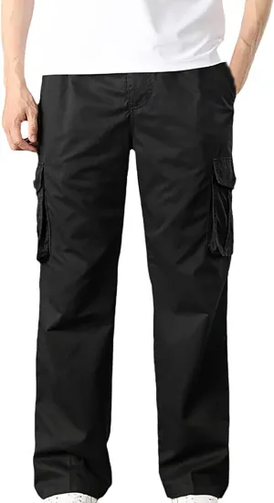 Mens Sweatpants Pockets Lightweight Cargo Sweatpants Stretch Waistband Workout Joggers Outdoor Athletic Hiking Pants