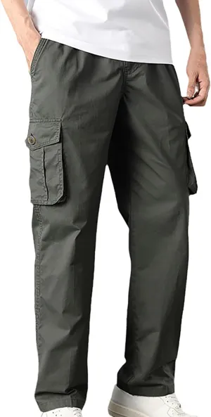 Mens Sweatpants Pockets Lightweight Cargo Sweatpants Stretch Waistband Workout Joggers Outdoor Athletic Hiking Pants