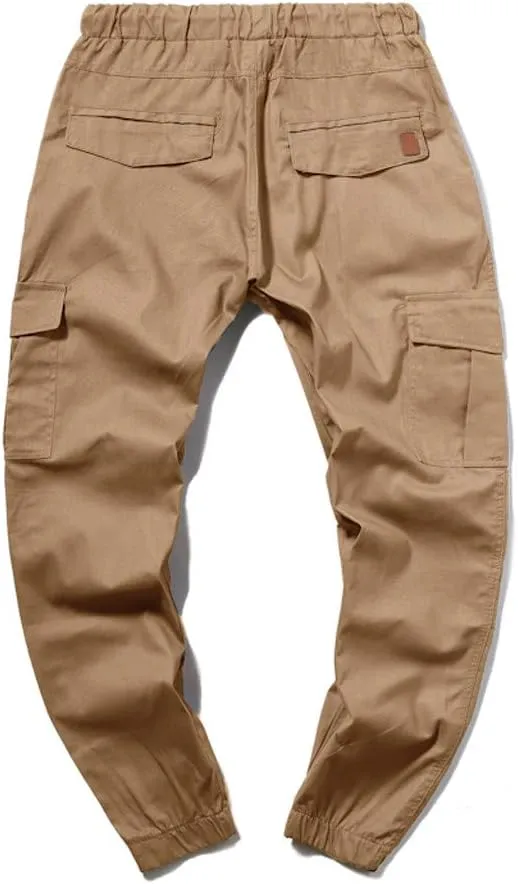 Mens Sweatpants with Pockets Casual Straight-Leg Trousers Mens Heavyweight Cargo Fleece Sweatpants Stretch Elastic