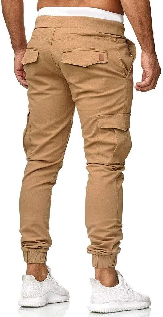 Mens Sweatpants with Pockets Casual Straight-Leg Trousers Mens Heavyweight Cargo Fleece Sweatpants Stretch Elastic