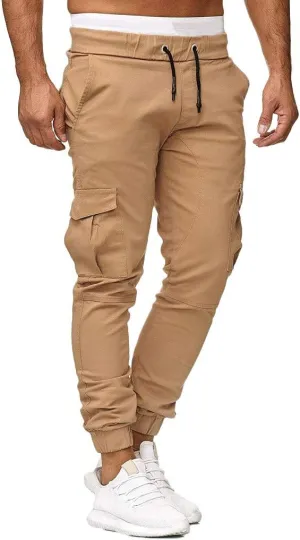 Mens Sweatpants with Pockets Casual Straight-Leg Trousers Mens Heavyweight Cargo Fleece Sweatpants Stretch Elastic