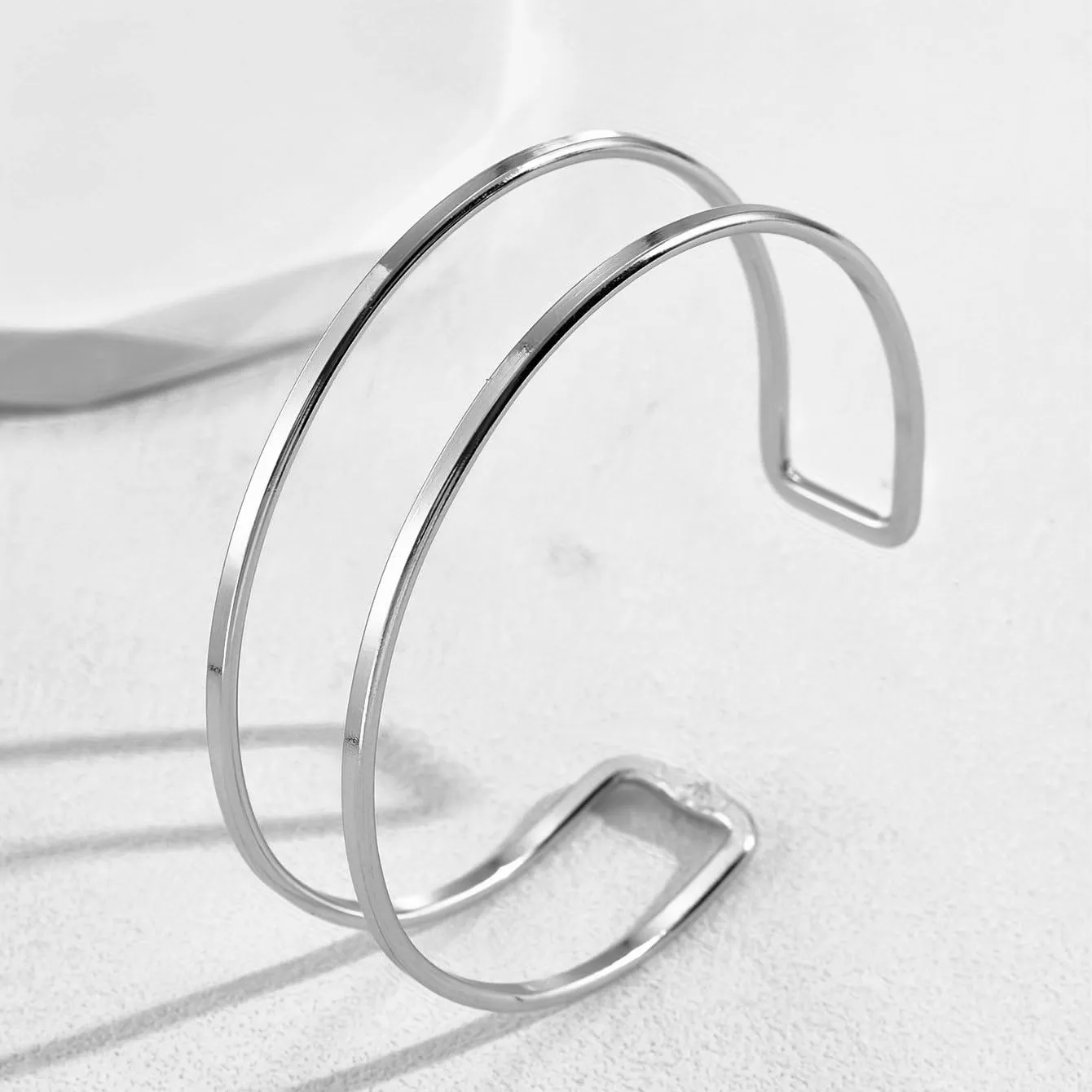Minimalist Arm Cuff Gold Cuff Upper Arm Bracelet Dainty Layered Bangle Jewelry for Women
