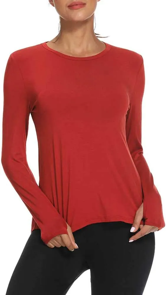 Mippo Long Sleeve Workout Shirts for Women Yoga Tops Open Back Running Shirts Athletic Clothes