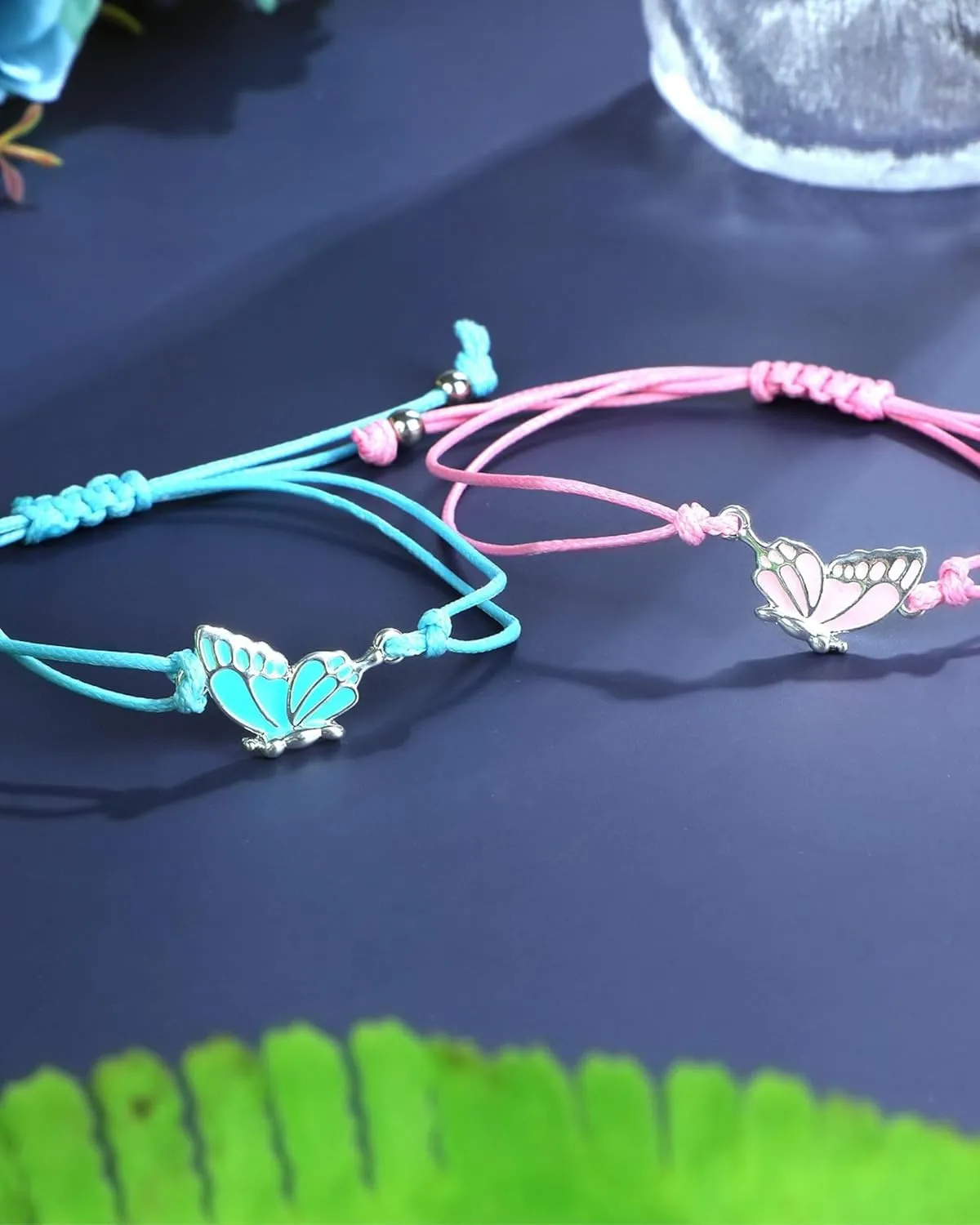MJartoria BFF Bracelets for 2-Butterfly Matching Bracelets Adjustable Strand Best Friends Bracelet Handmade Charm Friendship Bracelets Jewelry Gifts for Women Couples