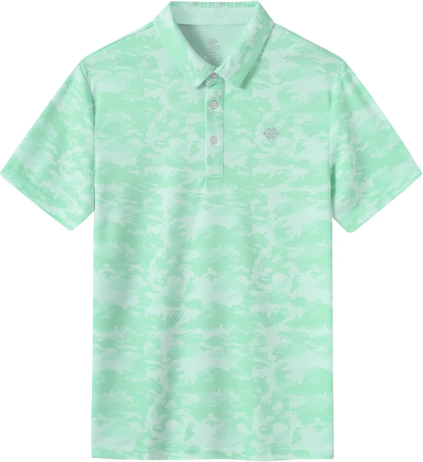 MoFiz Men's Camo Polo Golf Shirt Hiking Dry Fit Short Sleeve T-Shirts Pique Collared Polo Jersey