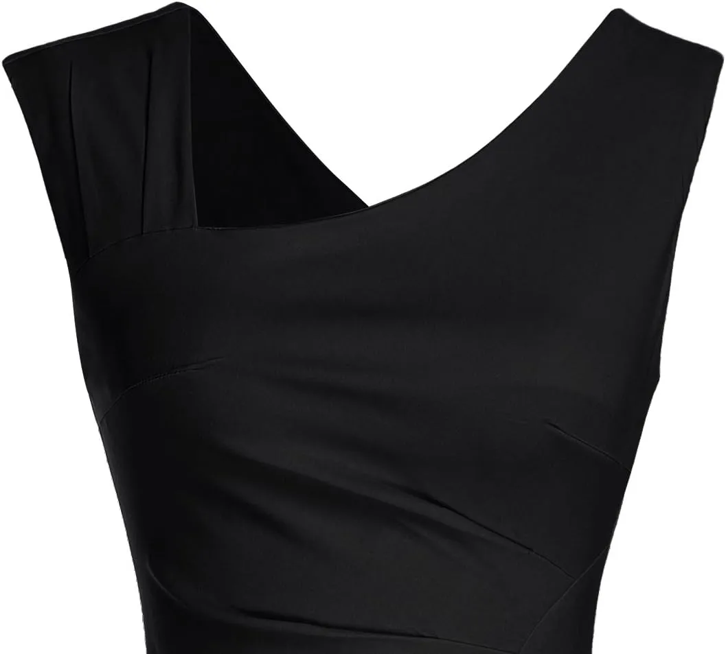 MUXXN Women's Retro 1950s Style Sleeveless Slim Business Pencil Dress