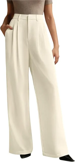 NIMIN Wide Leg Dressy Pants High Waisted Work Business Casual Slack 2025 Summer Flowy Palazzo Trousers with Pockets