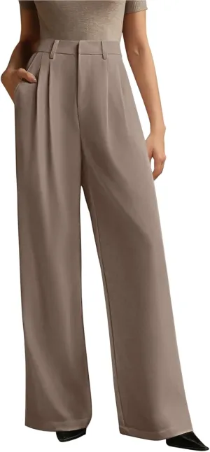 NIMIN Wide Leg Dressy Pants High Waisted Work Business Casual Slack 2025 Summer Flowy Palazzo Trousers with Pockets