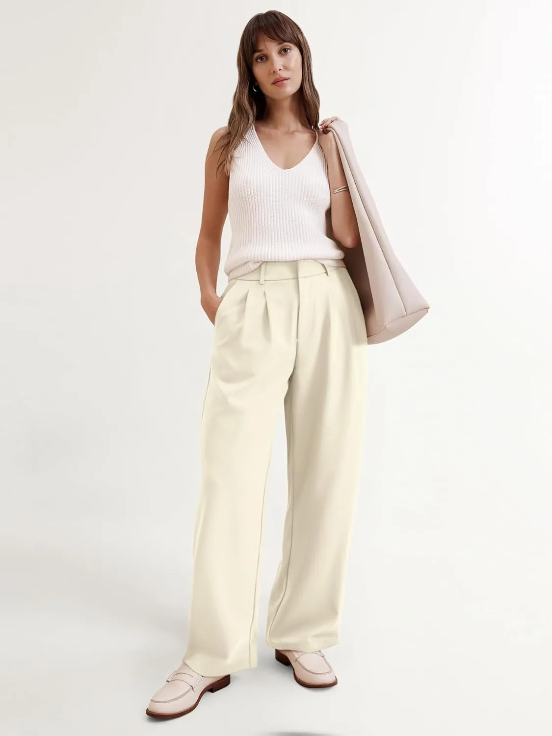 NIMIN Wide Leg Dressy Pants High Waisted Work Business Casual Slack 2025 Summer Flowy Palazzo Trousers with Pockets