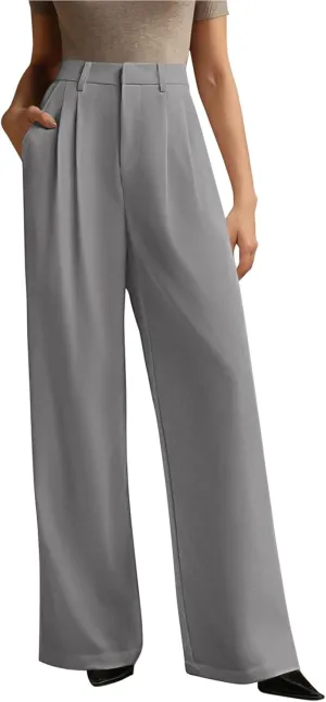 NIMIN Wide Leg Dressy Pants High Waisted Work Business Casual Slack 2025 Summer Flowy Palazzo Trousers with Pockets
