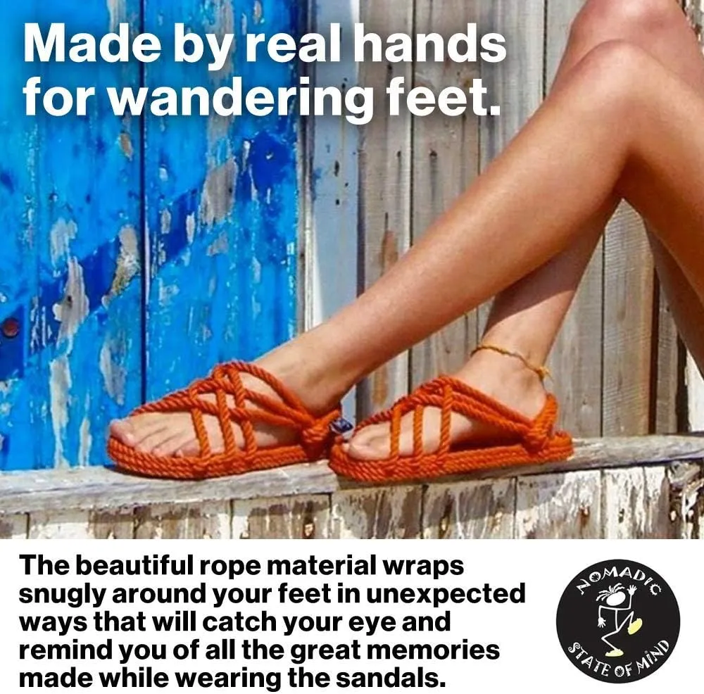 Nomadic State of Mind Lounger Sandals- Handmade Adjustable Rope Shoes  Machine Washable  Comfortable & Lightweight  Vegan Friendly  For Women & Men