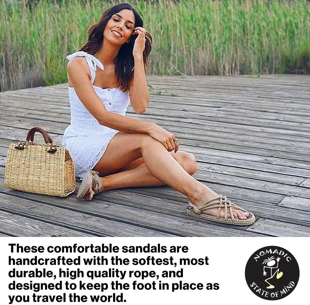 Nomadic State of Mind Lounger Sandals- Handmade Adjustable Rope Shoes  Machine Washable  Comfortable & Lightweight  Vegan Friendly  For Women & Men