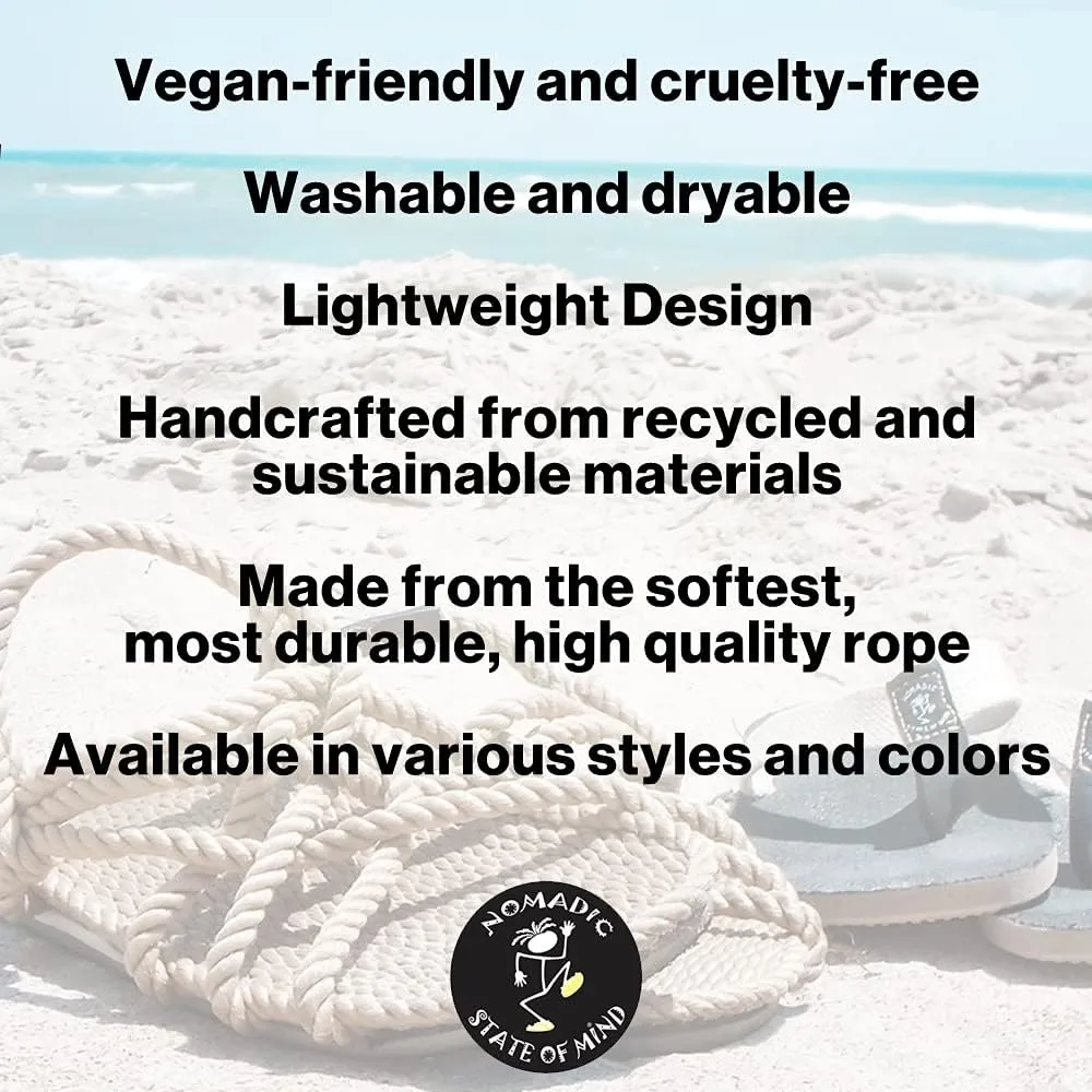Nomadic State of Mind Lounger Sandals- Handmade Adjustable Rope Shoes  Machine Washable  Comfortable & Lightweight  Vegan Friendly  For Women & Men