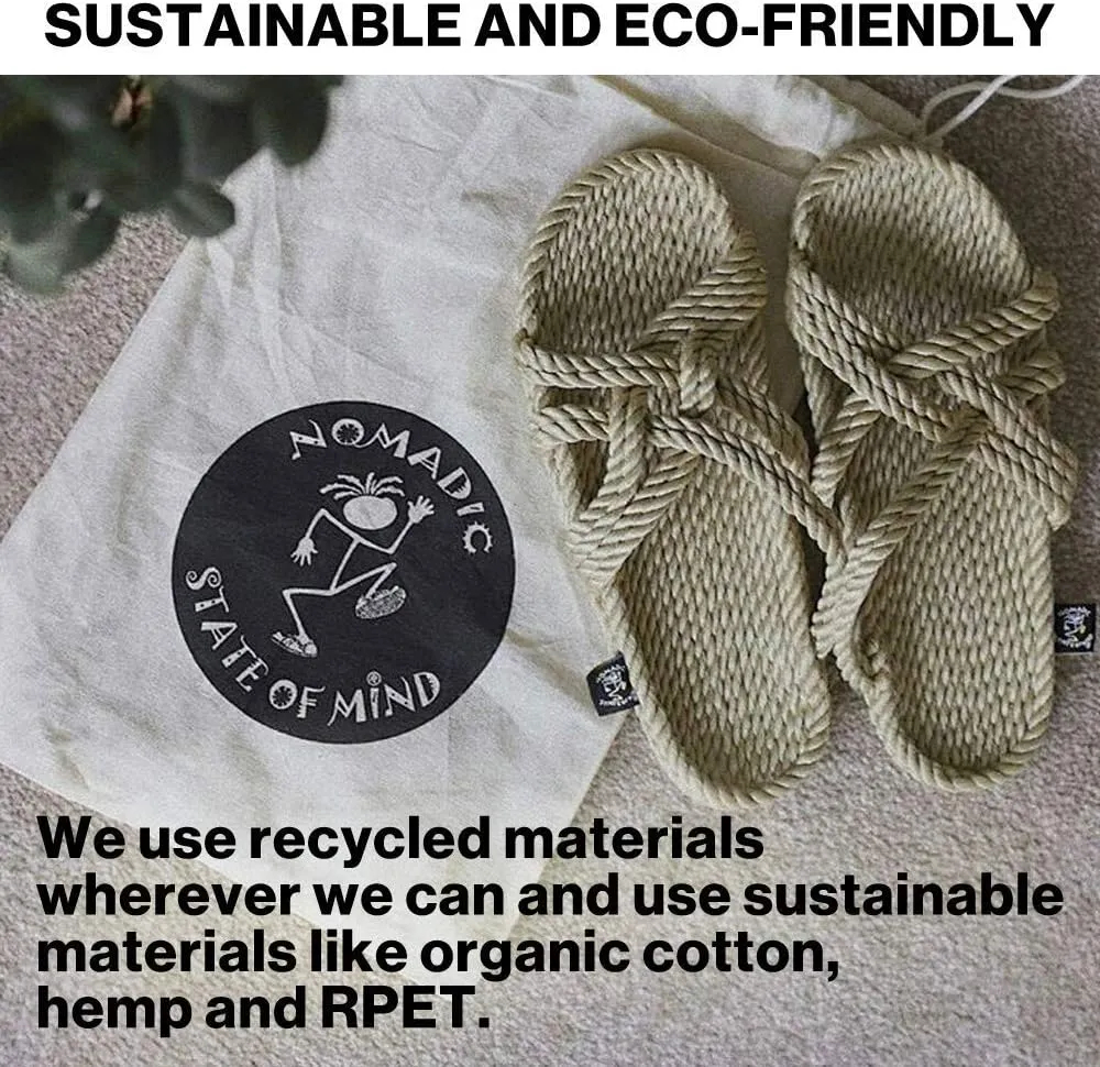 Nomadic State of Mind Lounger Sandals- Handmade Adjustable Rope Shoes  Machine Washable  Comfortable & Lightweight  Vegan Friendly  For Women & Men