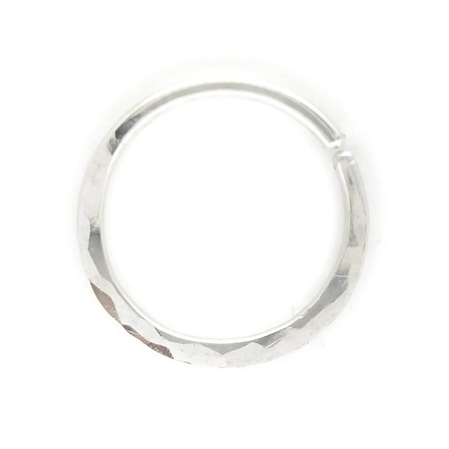 Nose Ring Piercing or Septum Jewelry in 18G, Gold Rose Gold - Silver, Diameter 6mm to 10mm Hypoallergenic, Seamless Hoop Hammered Textured