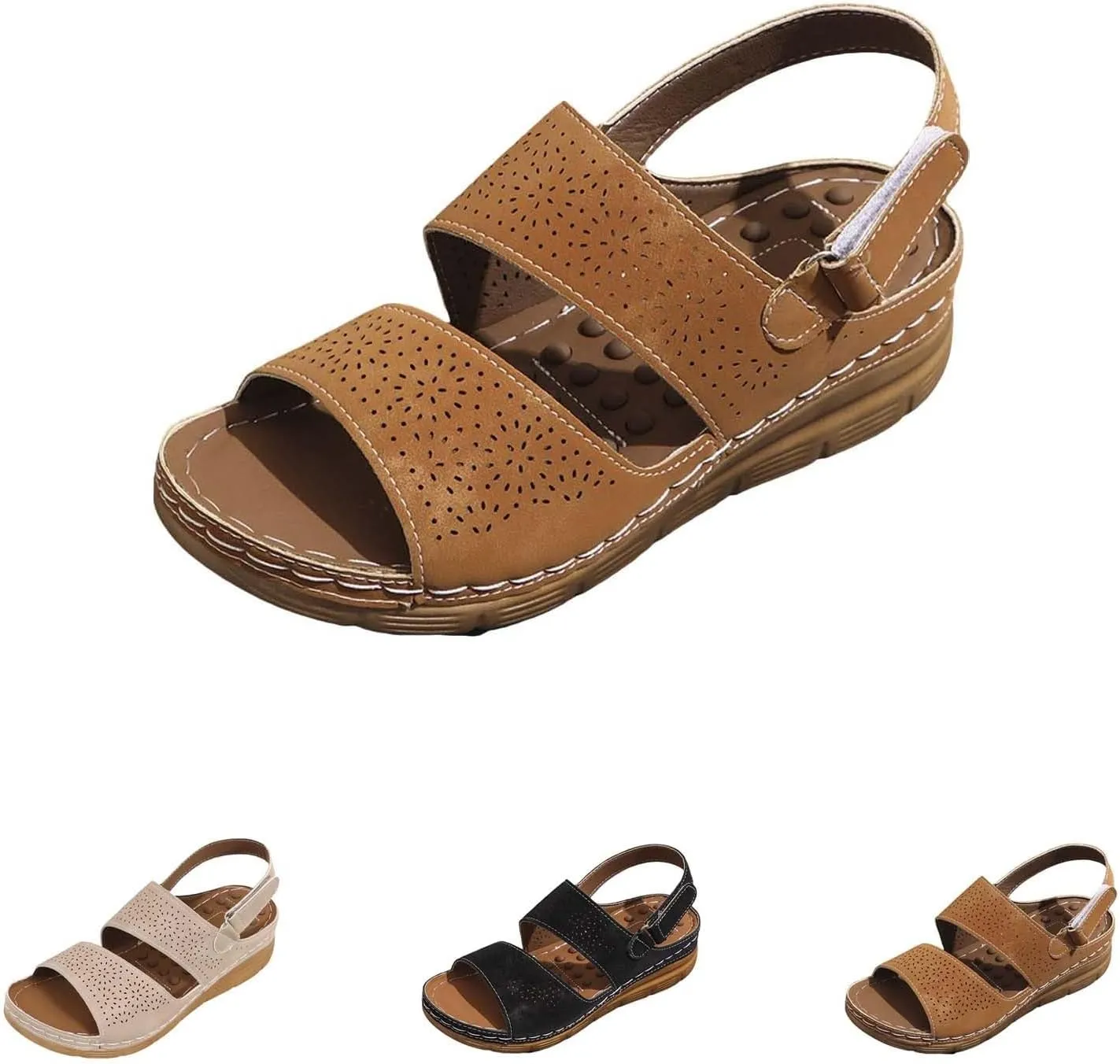 Orthopedic Sandals for Women Comfortable Dressy Womens Wedge Sandal Summer Walking Wedges Casual Platform Sandals with Adjustable