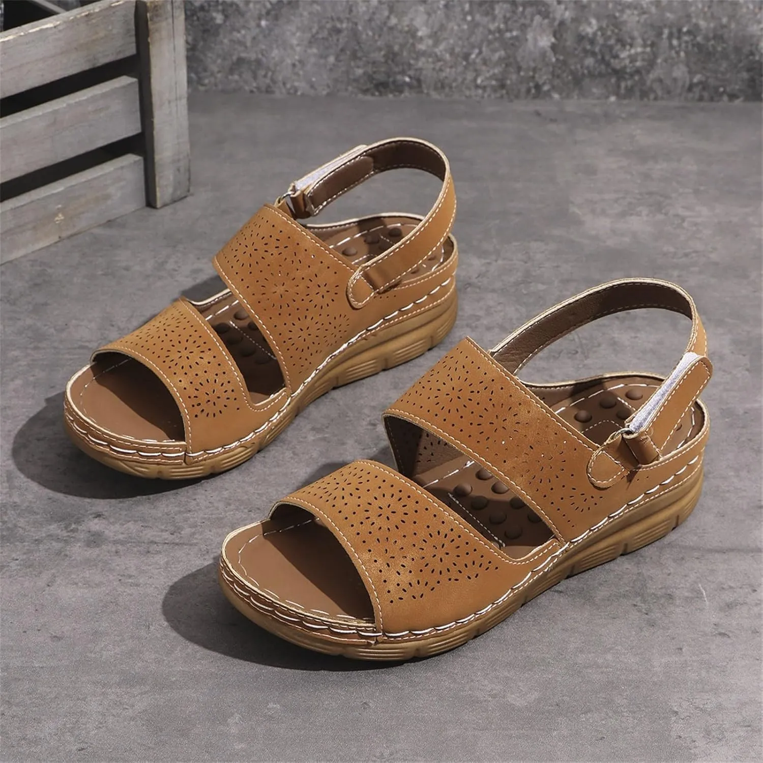 Orthopedic Sandals for Women Comfortable Dressy Womens Wedge Sandal Summer Walking Wedges Casual Platform Sandals with Adjustable