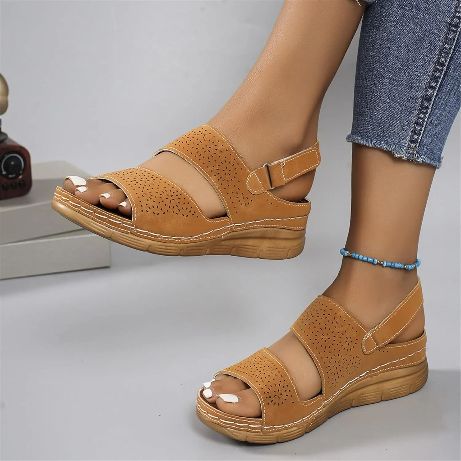 Orthopedic Sandals for Women Comfortable Dressy Womens Wedge Sandal Summer Walking Wedges Casual Platform Sandals with Adjustable
