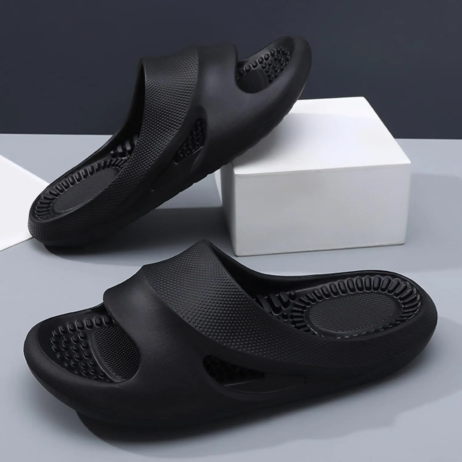 Orthopedic Slide Sandals for Women with Arch Support Pillow Slip on Sandals Lightweight Summer Wide Width House Slippers