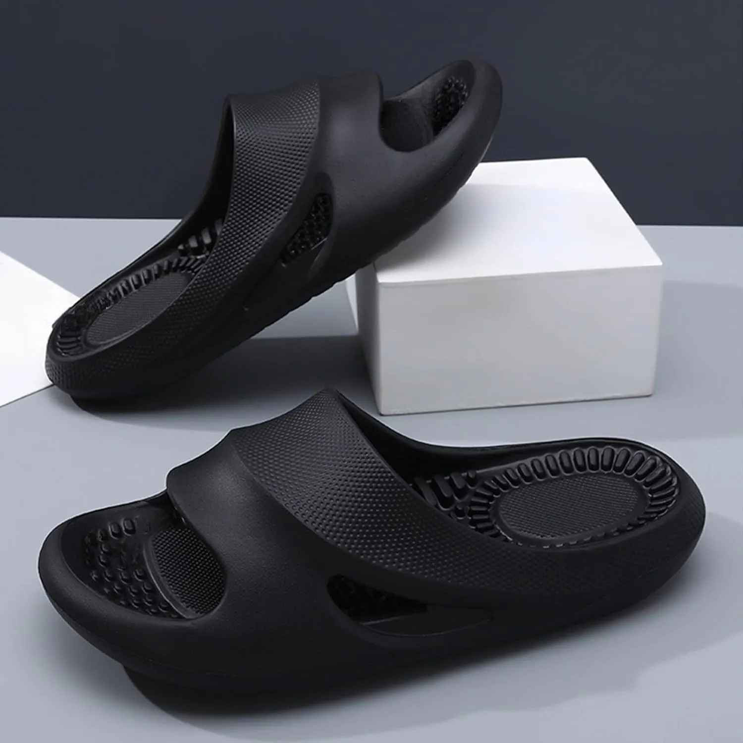 Orthopedic Slide Sandals for Women with Arch Support Pillow Slip on Sandals Lightweight Summer Wide Width House Slippers