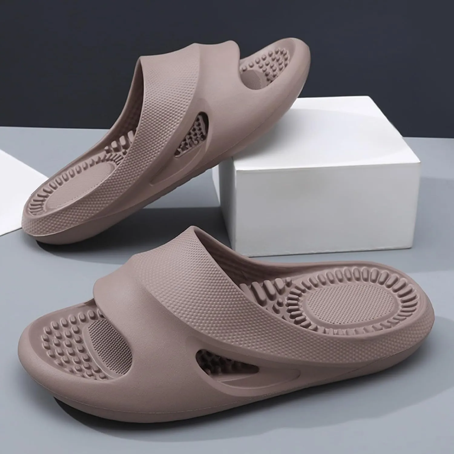 Orthopedic Slide Sandals for Women with Arch Support Pillow Slip on Sandals Lightweight Summer Wide Width House Slippers