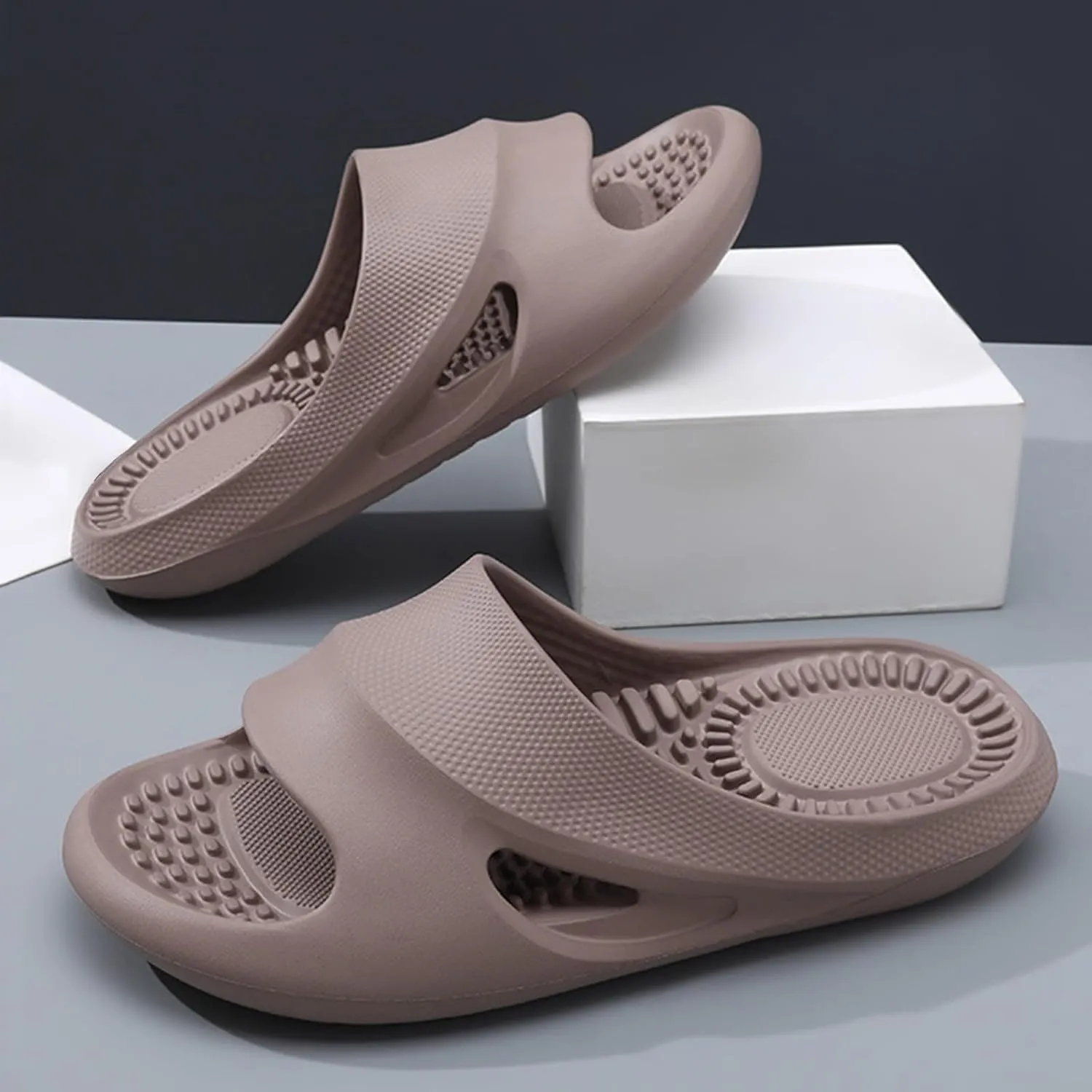 Orthopedic Slide Sandals for Women with Arch Support Pillow Slip on Sandals Lightweight Summer Wide Width House Slippers