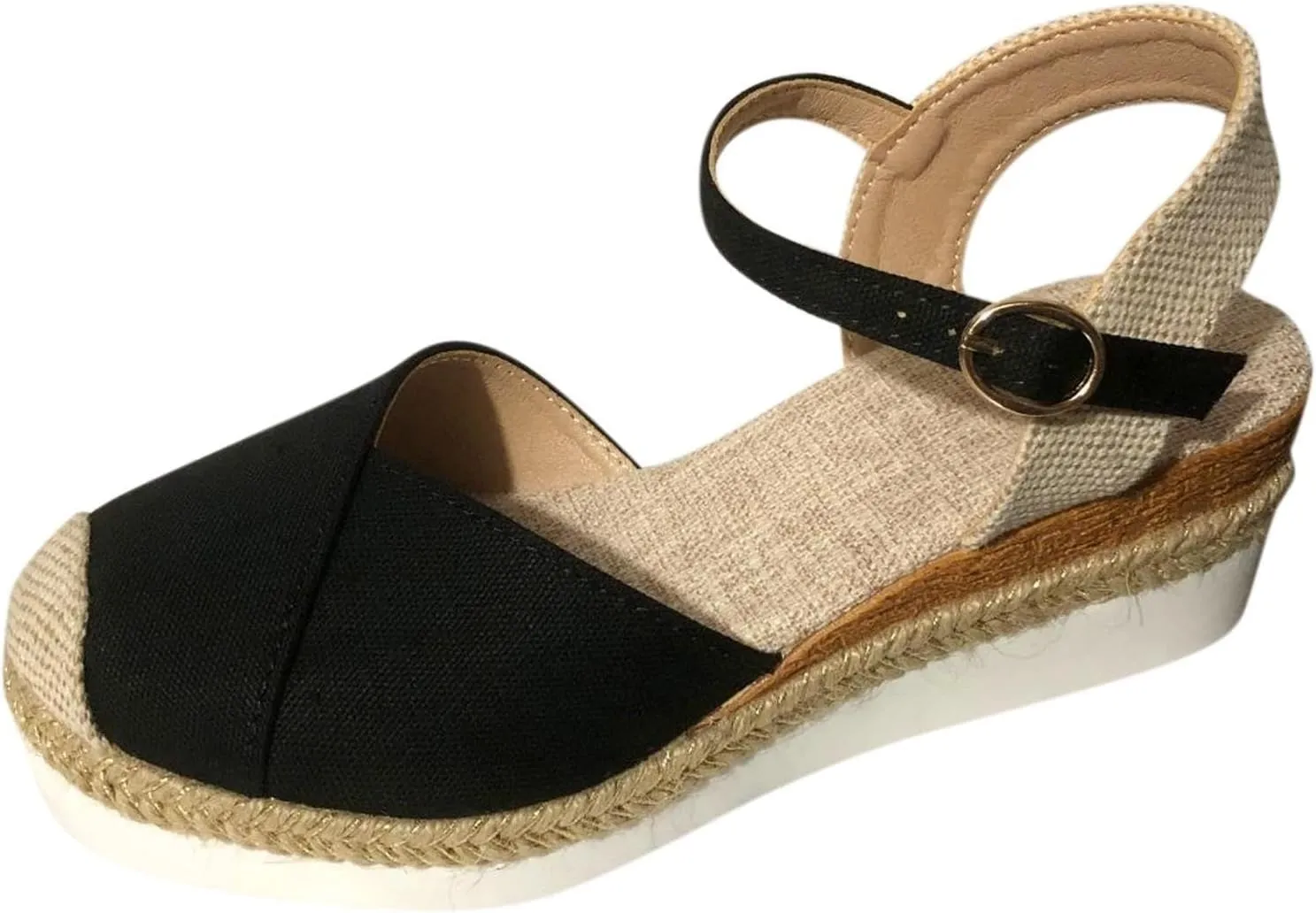 Orthopedic Wedge Sandals for Women Arch Support Closed Toe Platform Sandals Dressy Summer Buckle Ankle Strap Espadrilles Casual Strappy Slip on Sandal Comfortable Outdoor Shoes