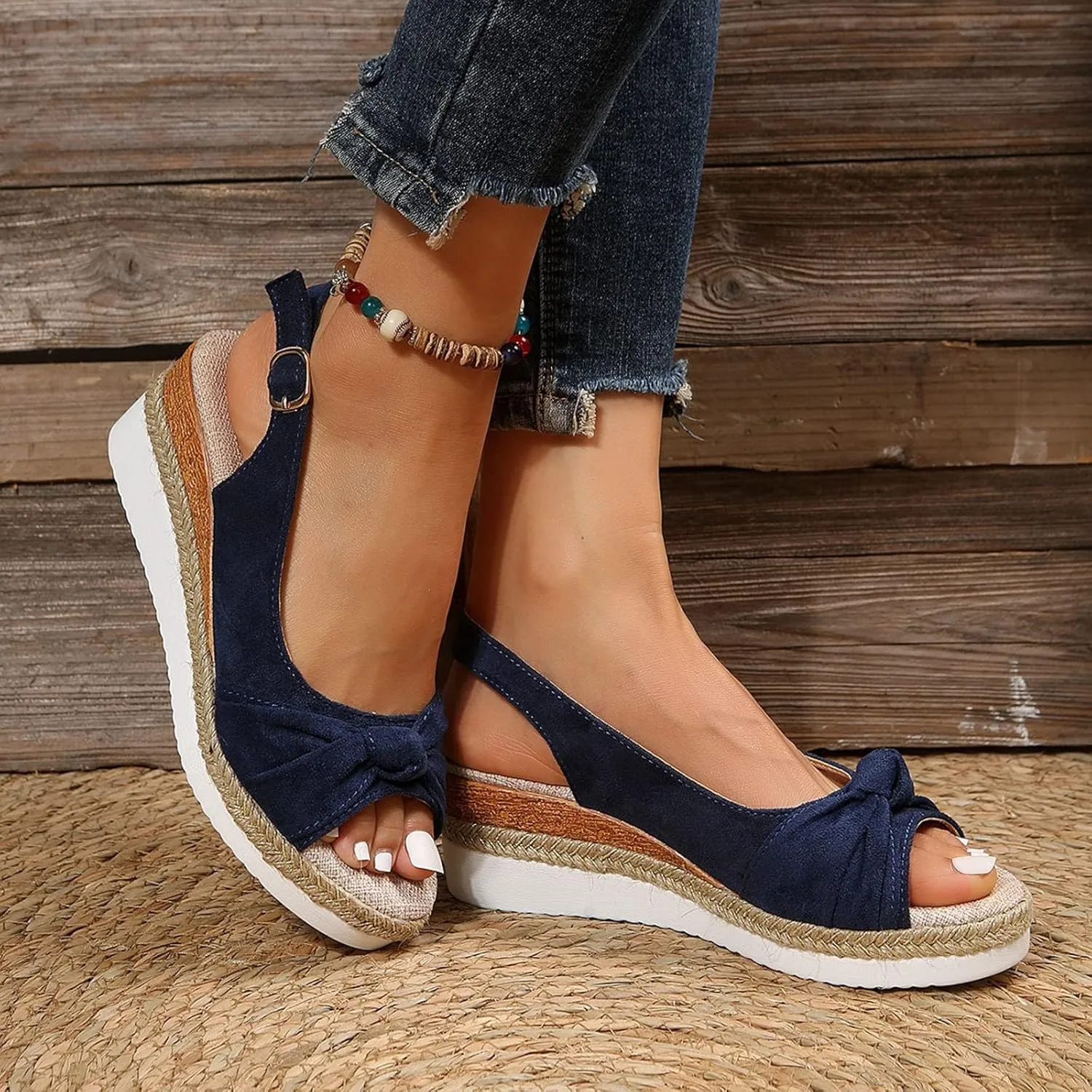 Orthopedic Wedge Sandals for Women Summer Dressy 2025 Womens Wedge Sandal Mid Heel Espadrilles Wedges Platform Sandals Casual Comfortable Orthotic Strappy Walking Sandals Shoes